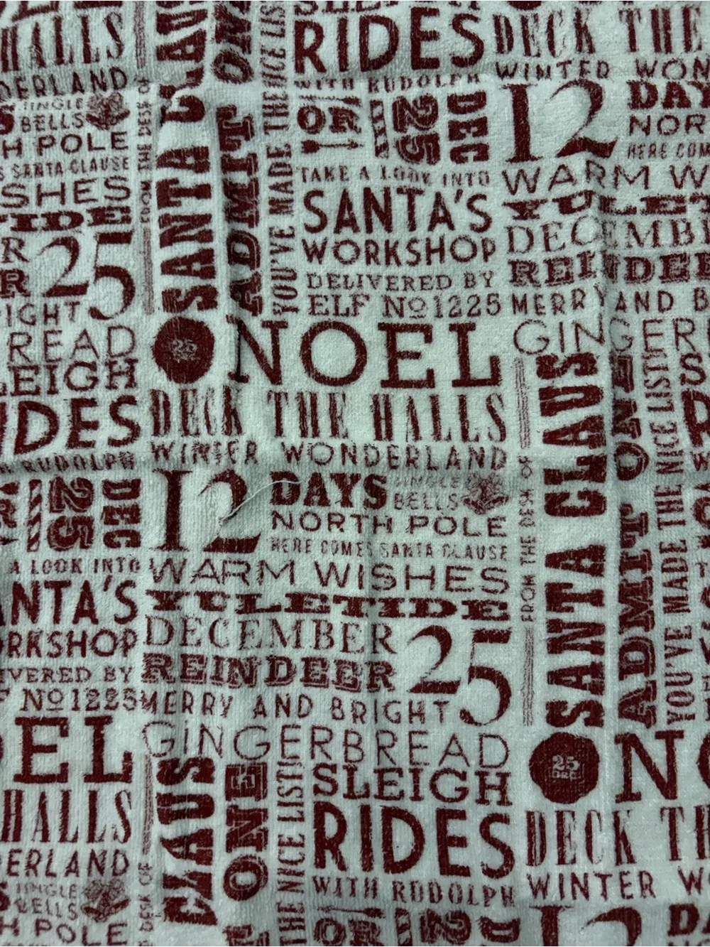 KalDee Designs Christmas Santa NOEL Text Cotton Hand Towel 11x15